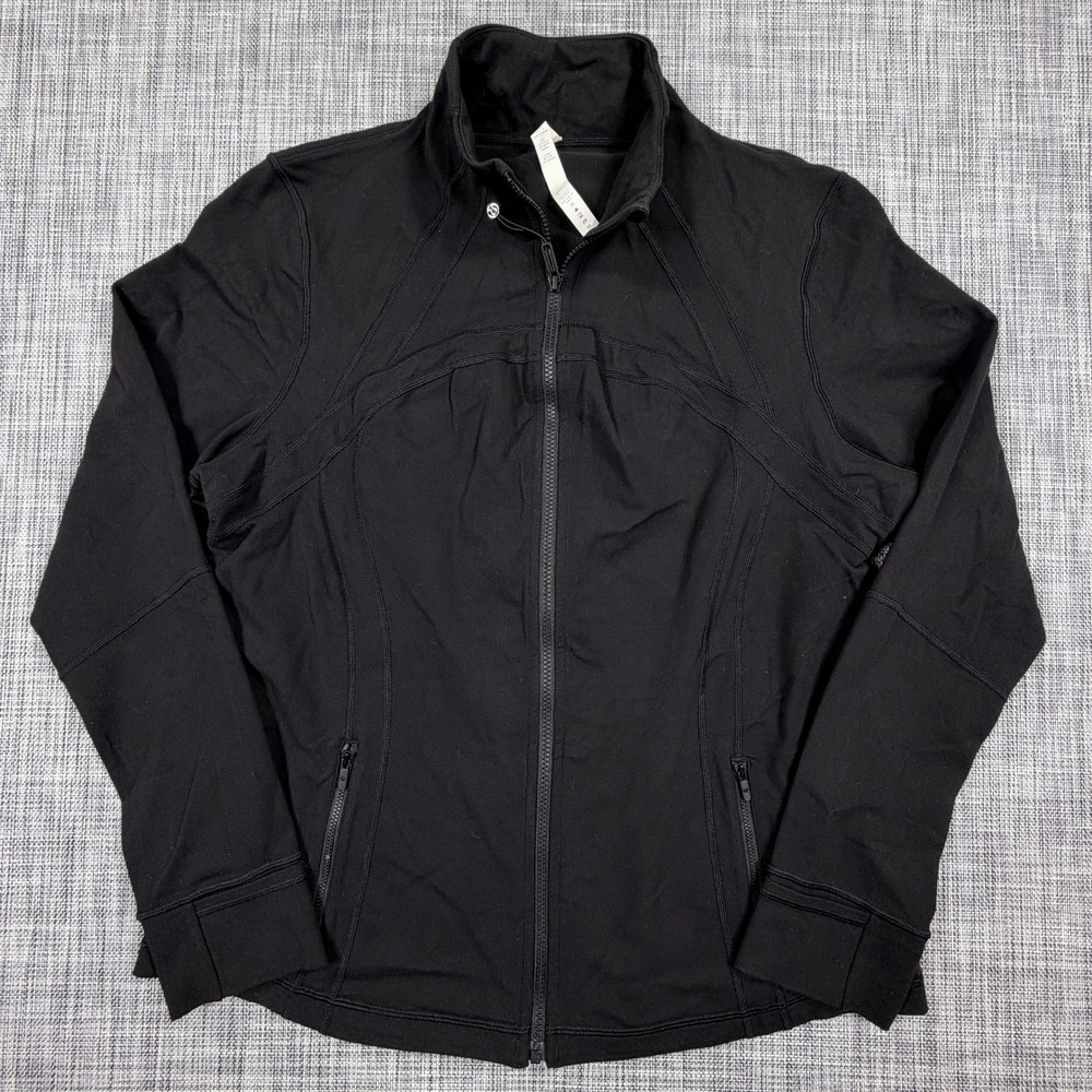 Lululemon Women Define Jacket Luon Black Full Zip Vented Back Size 20 Activewear